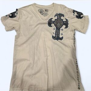 Affliction White V-Neck Shirt